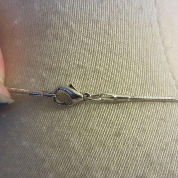 Silver Tone Dolphin Necklace Ocean Abalone Pendant Chain - Picture 11 of 13